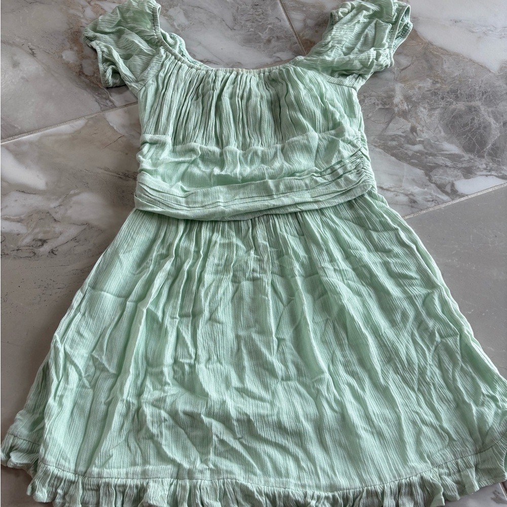 Elegant Mint Green Mini Dress